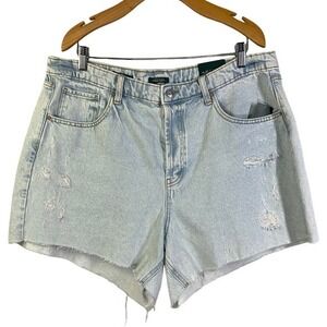WILD FABLE Light Wash Distressed Super High Rise Cut Off Shorts NWT‎